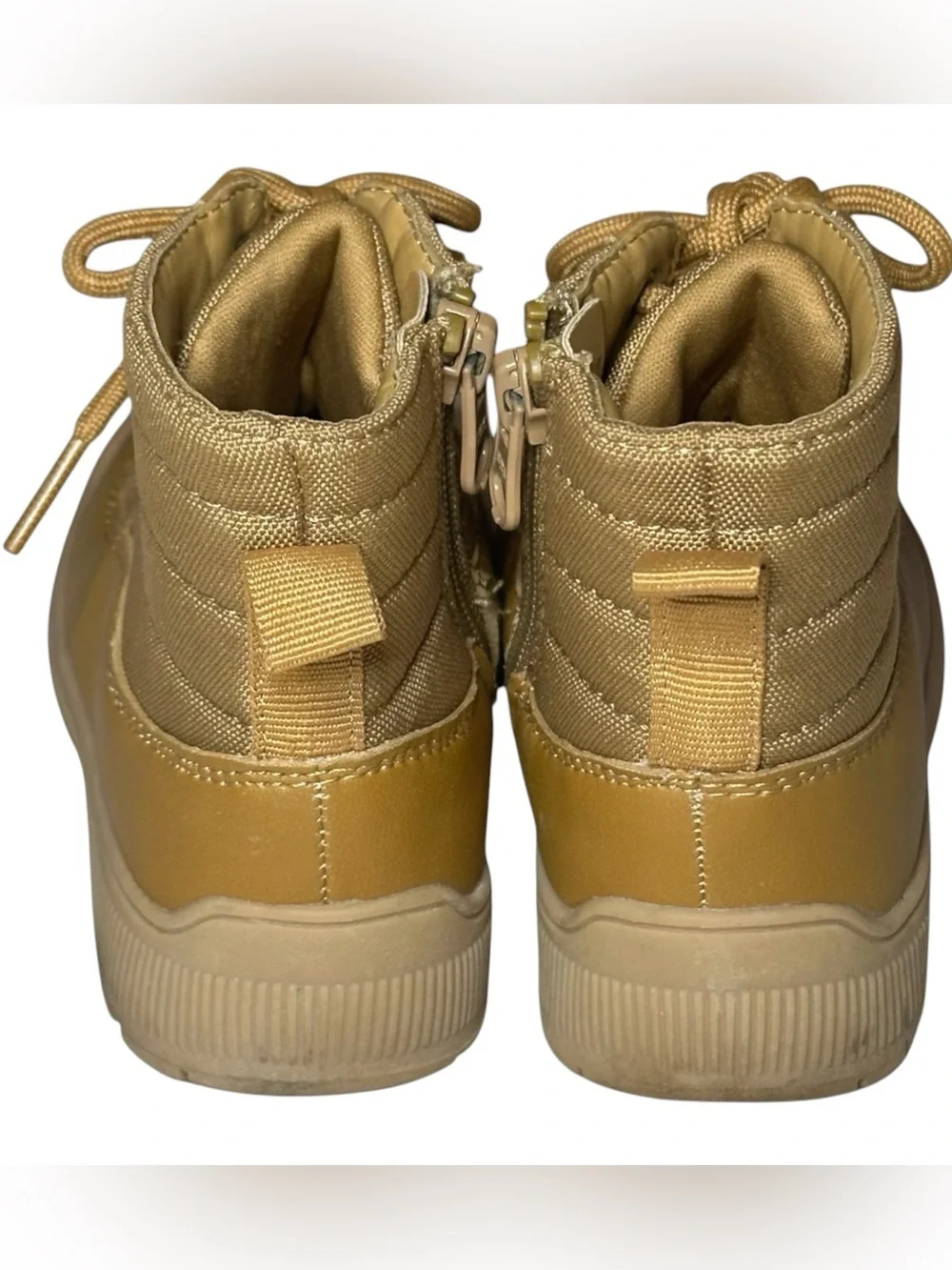 Cat&Jack Kids Tan Lace-Up Side-Zip fox Boots size 8.